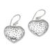 Caged Heart,'Handmade 925 Sterling Silver Heart Shaped Dangle Earrings'