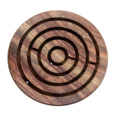 Smooth Operator,'Handcrafted Acacia Wood Maze Game...