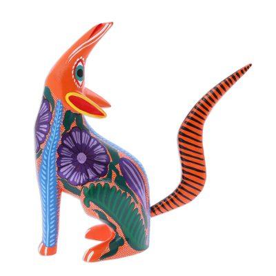 Whistling Coyote,'Multi-Color Wood Whistling Coyote Alebrije'