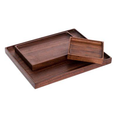 At Your Service,'Graduated Size Wood Serving Trays (Set of 3)'