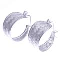 Weave Your Spell,'Sterling Silver Half-Hoop Earrings with Woven Motif'