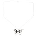 Butterfly Hope,'Black and White Sterling Silver Butterfly Pendant Necklace'