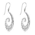 Spiraling Charm,'Thai Sterling Silver Spiral Shaped Dangle Earrings'
