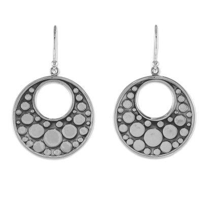 Happy Bubbles,'Sterling Silver Earrings with Circle Motifs from Thailand'