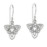 Triangle Knots,'Triangular Sterling Silver Celtic Knot Dangle Earrings'