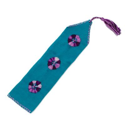 Storyline,'Green Hand Woven Cotton Bookmark with Embroidery'