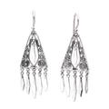 Divine Dangle,'Triangular Sterling Silver Chandelier Earrings from Bali'
