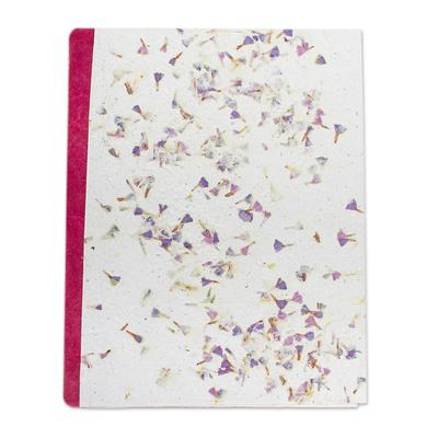Flowers and Dreams,'Artisan Crafted Suede Bound Amate Paper Journal'