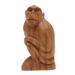 'Hand Carved Animal-Themed Jempinis Wood Sculpture from Bali'