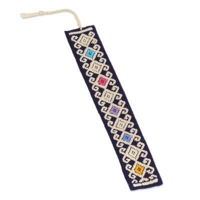 Star Garden,'Handwoven Multi-Color Embroidered Cot...