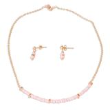 Pink Light,'Gold Plated Opal and Crystal Jewelry Set from Mexico'