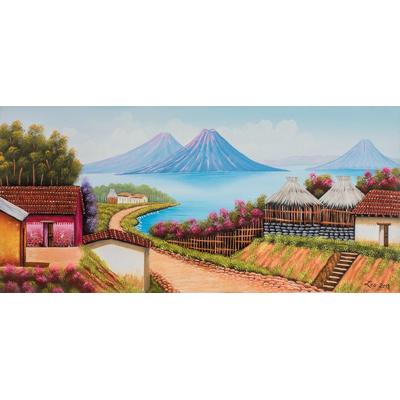Guatemalan Roots,'Signed Landscape Painting of a L...