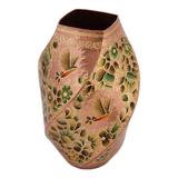 Hummingbird Dream,'Hummingbird Motif Gold Accented Copper Vase from Mexico'