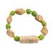 Fruitful,'Green Recycled Glass and Ceramic Beaded Stretch Bracelet'