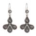 Teardrop Composition,'Teardrop Motif Sterling Silver Dangle Earrings from India'