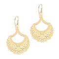 Jagaraga Glimpse,'Curl Pattern Gold Plated Sterling Silver Dangle Earrings'