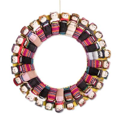 Quitapena Happiness,'Cotton Worry Doll Wreath from Guatemala'