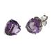 Purple Pyramid,'Stud Earrings with Amethyst'