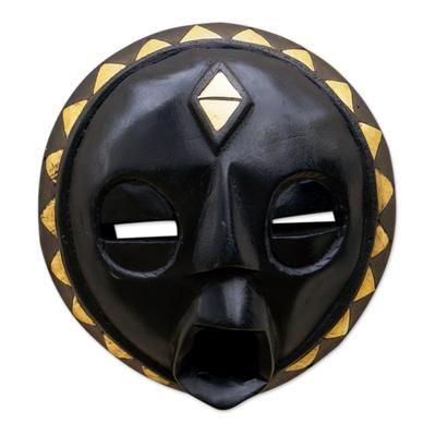 Ga Wisdom,'Handmade Sese Wood and Brass-Plated Mask'