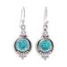 Classic Moon,'Reconstituted Turquoise Sterling Silver Dangle Earrings'