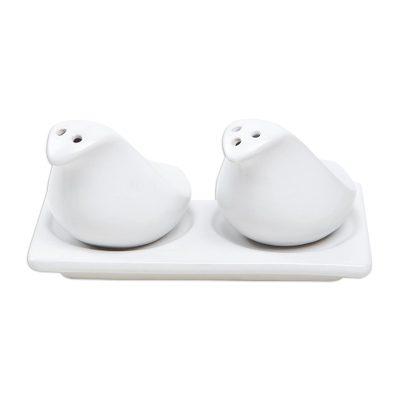 Sprinkled Spice,'Handcrafted Ceramic Salt and Pepper Set (3 Pieces)'