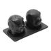Eager Elephants in Black,'Matte Black Ceramic Elephant Salt and Pepper Set with Tray'