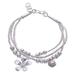 Singing Blossom,'Thai Karen Hill Tribe Silver Floral Bracelet with a Bell'