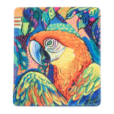 Tropical Macaw,'Printed Multicolor Rubber Mouse Pad with Macaw Image'