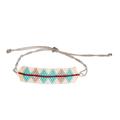 Diamond Division,'Bracelet with Pastel Colored Diamond and Red Line Design'