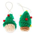 Trimmed Trees,'Crocheted Christmas Tree Ornaments (Pair)'