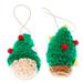 Trimmed Trees,'Crocheted Christmas Tree Ornaments (Pair)'