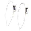 Power of Love,'Sterling Silver and Onyx Drop Earrings'