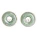 Green Eternity,'Green Jade Stud Earrings in Circle Design from Guatemala'
