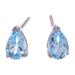 Loyalty Blessing,'Sterling Silver Drop Earrings with Pear Blue Topaz Gems'