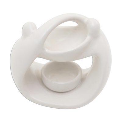 Warm Feelings,'White Ceramic Sculptural Oil Warmer...