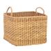 Neat Nature,'Handwoven Square Natural Rush Fiber Basket with Handles'