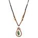 Natural Glam,'Costa Rican Handmade Jade and Bamboo Beaded Pendant Necklace'