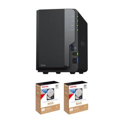 Synology 20TB DiskStation DS223 2-Bay NAS Enclosure Kit with Toshiba N300 NAS Drives DS223