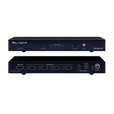 Key Digital Used 1x4 4K HDMI Distribution Amplifier with Audio De-Embedding/Down Conversion KD-DA1X4DC