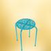 Winston Porter Lazelle Iron Accent Stool in Blue/Gray/Green | 17.5 H x 11.5 W x 11.5 D in | Wayfair 65F60C77165144E3AC3CC73F96D589D9