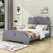 Isabelle & Max™ Abdussalam Wood Platform Bed Frame w/ Headboard & Footboard in Gray | 43 H x 56.2 W x 77.4 D in | Wayfair