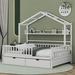 Harper Orchard Randolh Wooden House Bed w/ 2 Drawers Wood in White | 70.9 H x 57.8 W x 77.6 D in | Wayfair 6CF5AB12F4EC4323B35954F1B0465E54