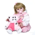 Y4UD 48cm Reborn pour Poupée Réaliste Full Soft Silicone Vinyl Newborn Babies Girl Bear