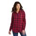 Port Authority LW668 Women's Plaid Flannel Tunic in Red/Black Buffalo Check size XS