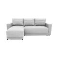 Canapé d'angle réversible convertible 4 places en tissu gris