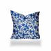 HomeRoots 26" X 26" Blue And White Enveloped Coastal Throw Indoor Outdoor Pillow Cover - 18