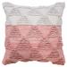 HomeRoots 20" X 20" Pink And Off-White 100% Cotton Geometric Zippered Pillow