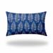 HomeRoots 16" X 26" Blue And White Enveloped Tropical Lumbar Indoor Outdoor Pillow Cover - 4