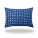 HomeRoots 14" X 20" Blue And White Zippered Gingham Lumbar Indoor Outdoor Pillow Cover - 4