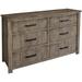 HomeRoots 62" Brown Solid Wood Six Drawer Double Dresser